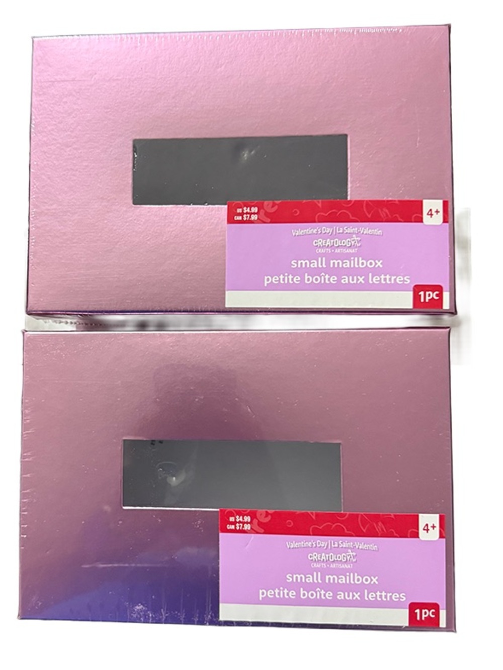 Set Of 2 Small Pink Paperboard Mailboxes Valentines/Parties/Special Occasions